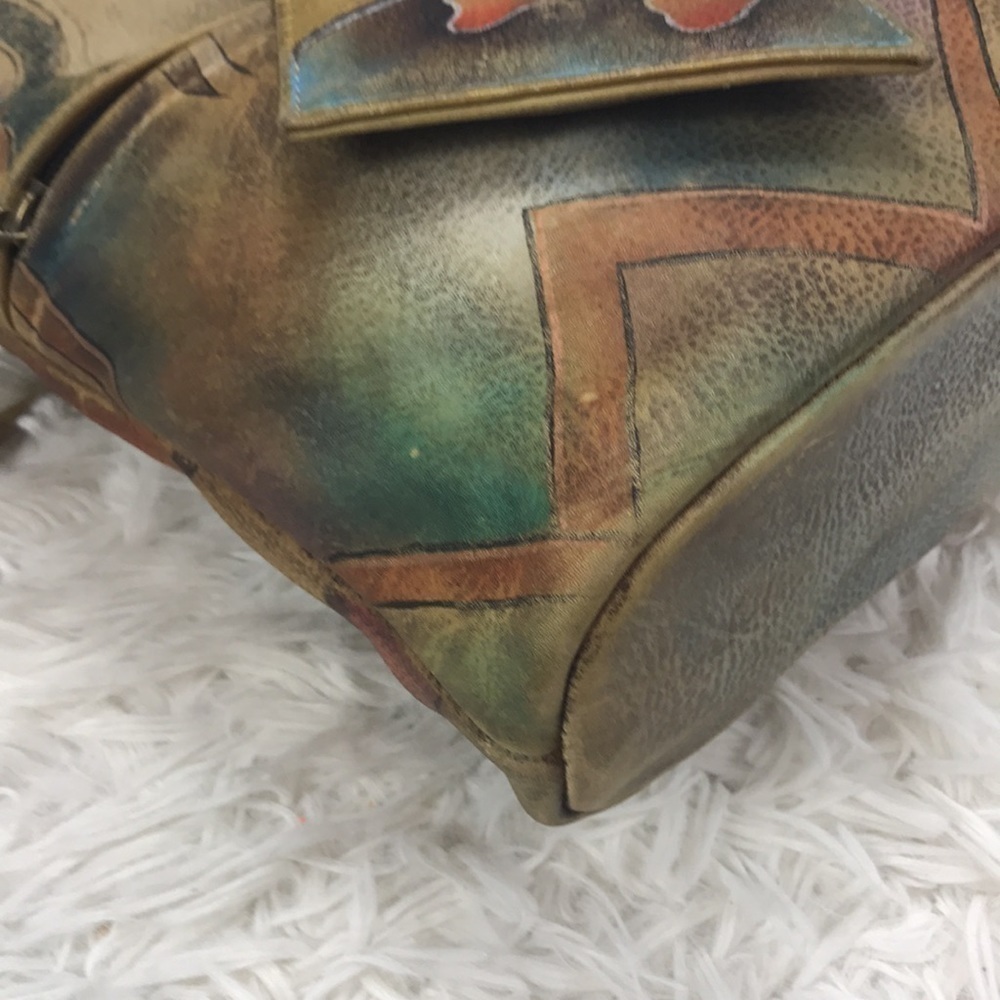 Anuschka Hand Painted Leather Crossbody Purse - Picture 4 of 16